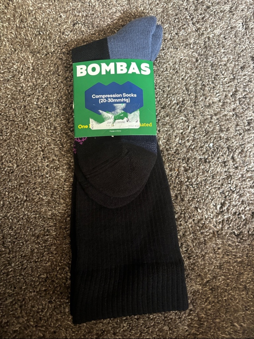 Bombas Men's Compression Socks - Black Gray-Blue